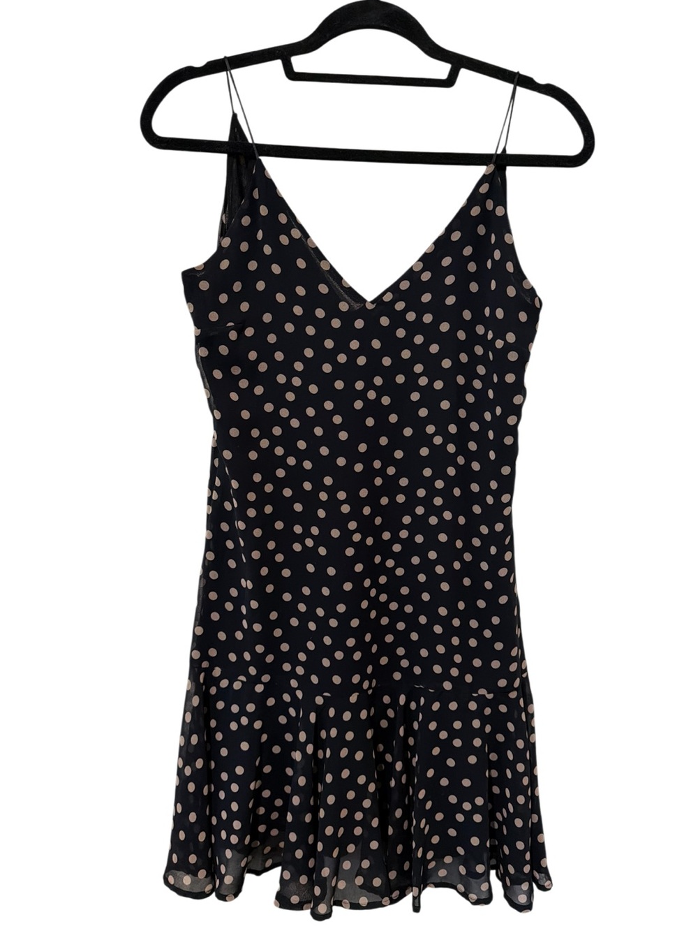 Zara Slip Dress with Beige Polka Dots